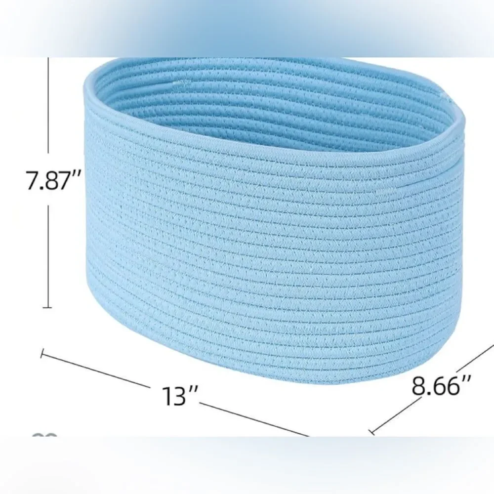 CubeLands bright blue rope baskets (3-piece). NEW